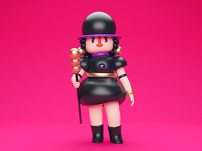 Crystal Witch 3d character crystal render witch