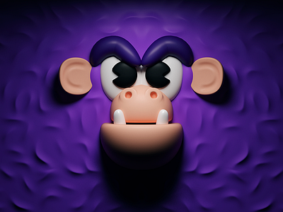 Mono character chimp face render