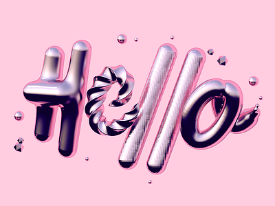 Hello 3d abstract hello pink render