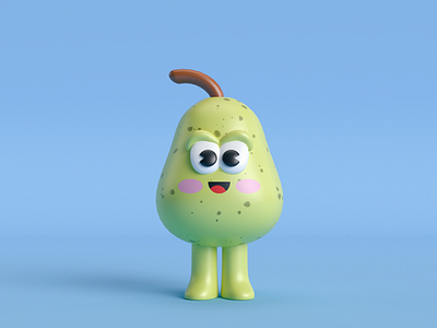 Pera character fruit illustration pear render