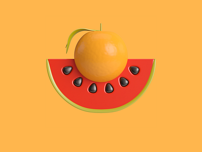 Smile 3d c4d design fruits illustration orange smile