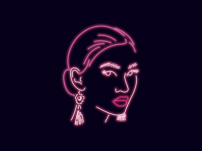 Girl Neon color girl illustration light mexico neon