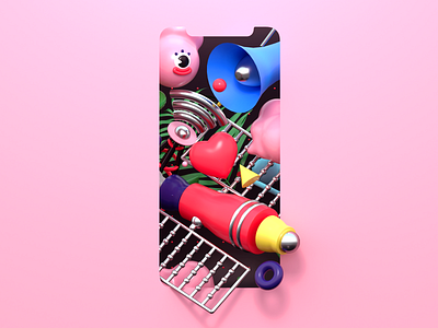 Interface 3d app c4d character design graphic illustration ios iphone render