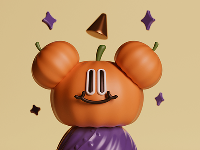 Calabacita 3d c4d character design graphic illustration pumpkin render vray