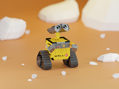 WALL-E 3d 3dart 3dmodeling 3drender art artwork blender cycles design digital illustration graphic design illust illustration art lowpoly walle