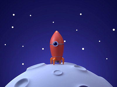 Rocket 3d animation blender branding design digital illustration digitalillustrating graphic design illustration illustration art illustrations illustrator logo lowpoly modeling moon motion graphics rocket ui