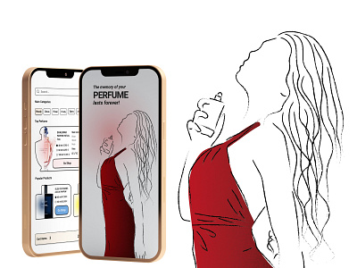 Perfume app animation app design dior flat girl gucci illustration illustrator mobile perfume ui ux