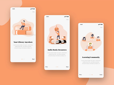 Books APP -Landing Page adobe xd adobexd app boarding book bookshelf design flat illustration iphone app iphone x iphonex landing landing design landing page landingpage mobile ui xd