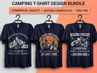 CAMPING T-SHIRT DESIGN BUNDLE