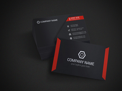 Black and red combination corporate business card design