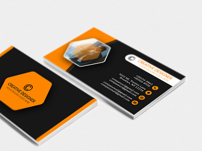 Black and orang color combination corporate business card design