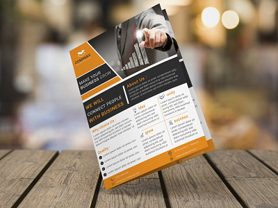 Orange and black color Business Flyer Design template