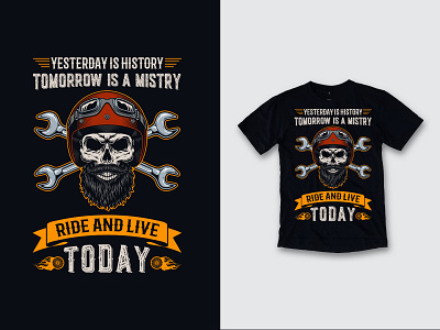 YESTERDAY IS HISTORY TOMORROW IS A MISTRY VINATGE BIKE T SHIRT clothes clothing design design illustration t shirt t shirt design t shirt designer vintage design vintage t shirt design