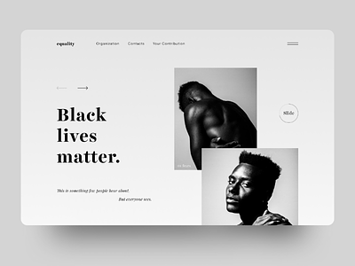 Black lives matter - design concept adobe photoshop black design figma landing minimal photography typography web website white