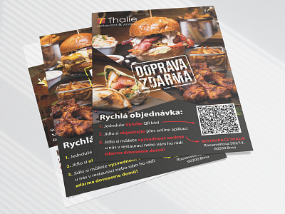 Leaflet for restaurant Thalie brand design graphic leaflet restaurant