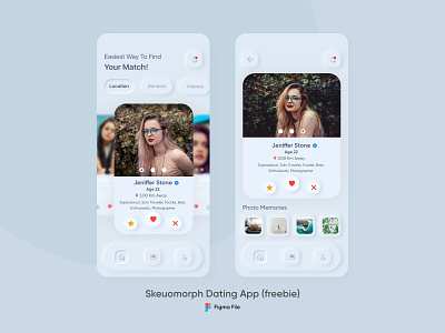 (Freebie ) Neumorphism/Skeuomorphic Dating App