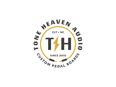 Tone Heaven Audio badge band brand branding effects guitar guitar pedal icon identity lockup logo logotype music retro typography vintage