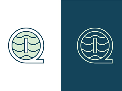 IQ Mark badge blue brand clean green icon identity illustration lockup logo logo design modern monogram ui waves