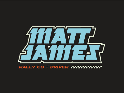 Matt James Racing badge brand branding fast identity lettering lockup logo logotype racing rally retro speed type type design typeface typography vintage