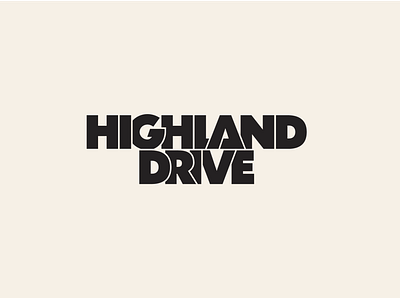 Highland Drive band brand design lockup logo logotype music retro typography vintage