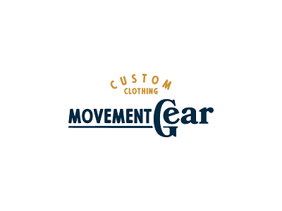 Movement Gear Logo Concept badge brand icon identity logo logotype retro script typography vintage