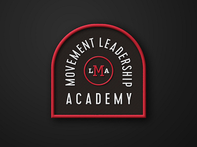 Movement Leadership Academy Patch Mockup badge black lettering logo logotype mockup patch red retro typography vintage