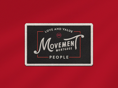 Movement Hat Patch badge black lettering lockup mockup patch red retro script typography vintage