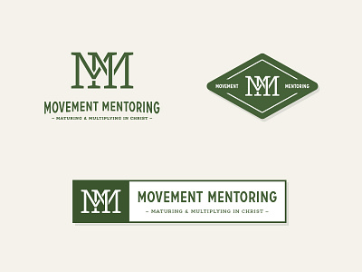 Movement Mentoring badge brand church icon identity logo logotype retro typography vintage