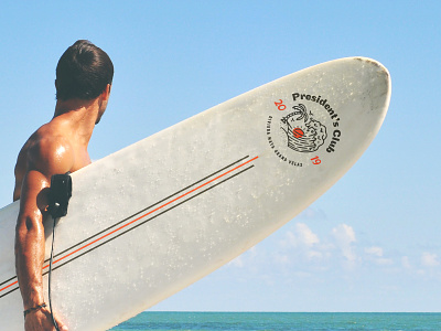 President's Club - Surf Edition beach club identity lock up logo retro summer surf typogaphy vintage
