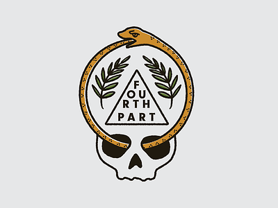 Fourth Part Logo badge brand branding freemason identity lockup logo logotype mason masonic retro skull snake typography vintage