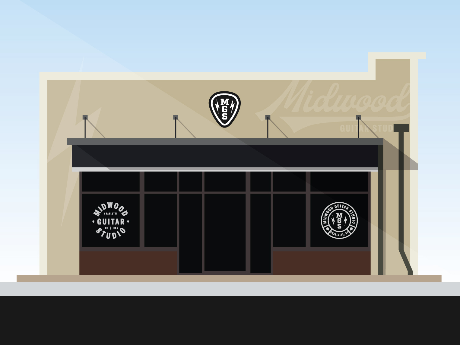 Midwood Guitar Studio Storefront by Eric Parks on Dribbble