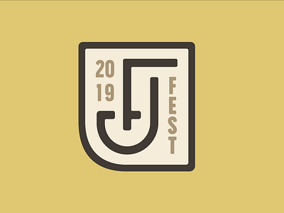 FJ Fest Logo badge brand branding design icon identity lockup logo logotype retro type typography vector vintage yellow