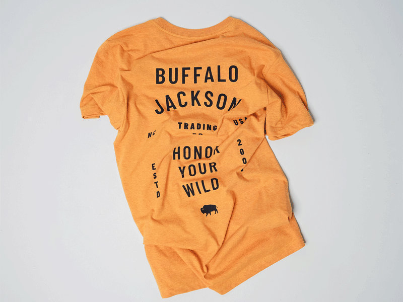 Buffalo Jackson Shirts apparel badge brand icon identity illustration lockup logo logotype mockup retro shirt tee type typography vector vintage