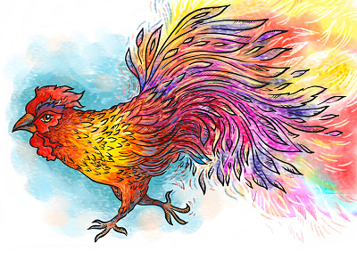 Illustration for calendar rooster