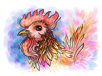 Illustration for calendar rooster