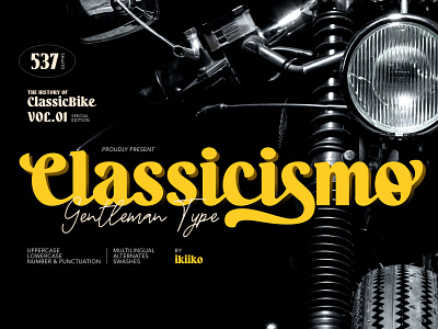 Classicismo - Gentleman Font classic classicbike classiclogo displayfont displaytype font hipsterfont logo motorcycle retro ride serif serifdisplay seriftype typeface typography vintagefont