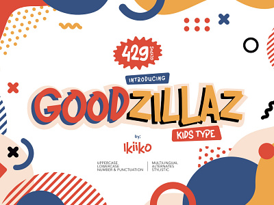 Goodzillaz - Kids Font cheerful displayfont displaytype font fun funfont gamefont happy holiday holidayfont joyful kids kidsfont playful playfulfont typeface typography