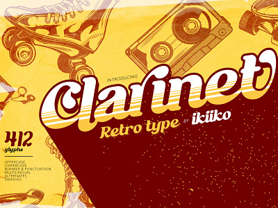 Clarinet - Retro Font 60s 60sfont 80s 80sfont classic classicfont displayfont displaytype font hipsterfont retro retrofont typeface typography vintagefont