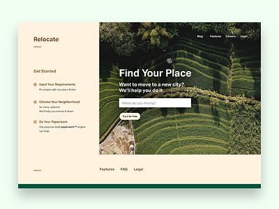 Relocate Landing Page css html ui user experience user interface ux web web design