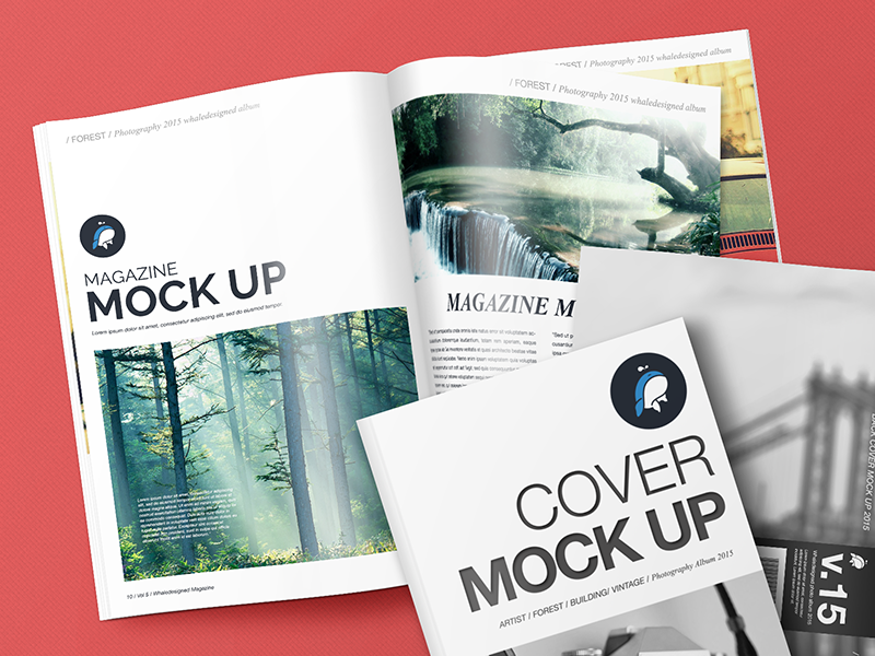 Download Free Mockup - Magazine with Cover and Back Cover by madefordesigners on Dribbble