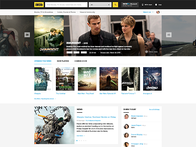 Imdb Homepage Concept2 design designers download free freebies imdb movie psd template webdesign website