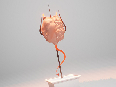 Conept Art for "Brain Dead" 3d blender 3d branding concept art design illustration minimal sculpt sculpture illustration