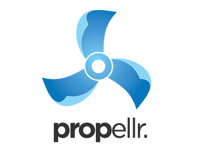 Propellr blue fresh logo paper spin