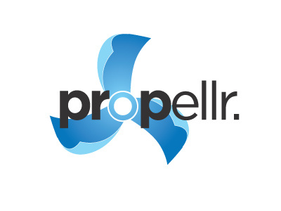 Propellr blue fresh logo paper spin