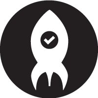 Logo for side project launch logo mono rocket