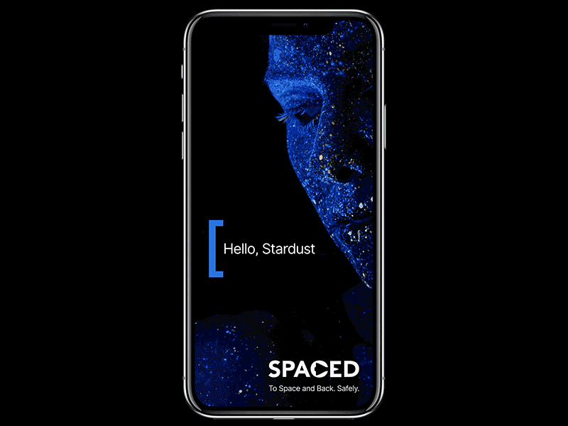 SPACEDchallenge app in 2 seconds app iphone iphone x mobile product design prototype space travel ui ux