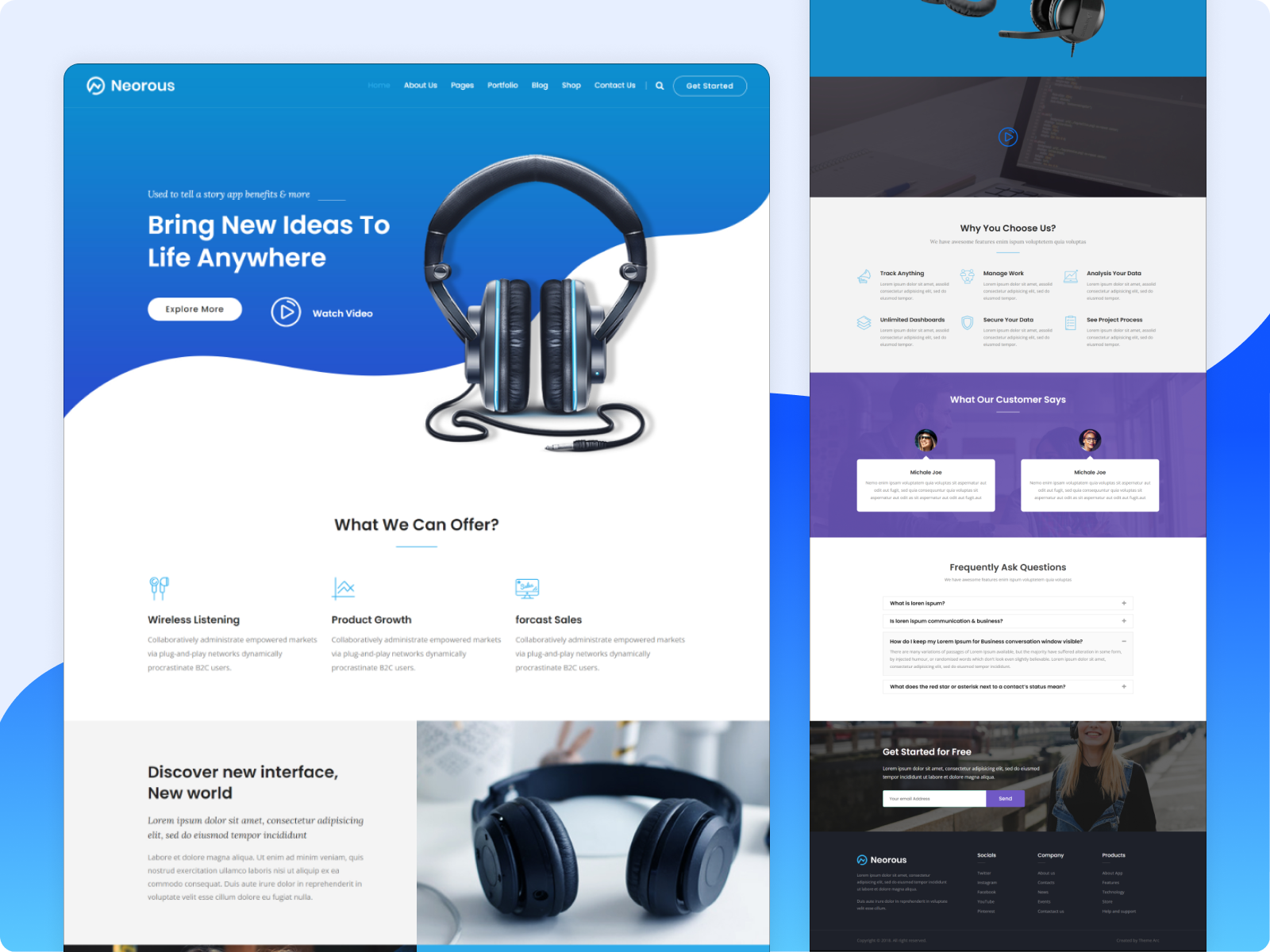 Neorous - SaaS, Software & Digital Agency Template Web Design by Vinod ...