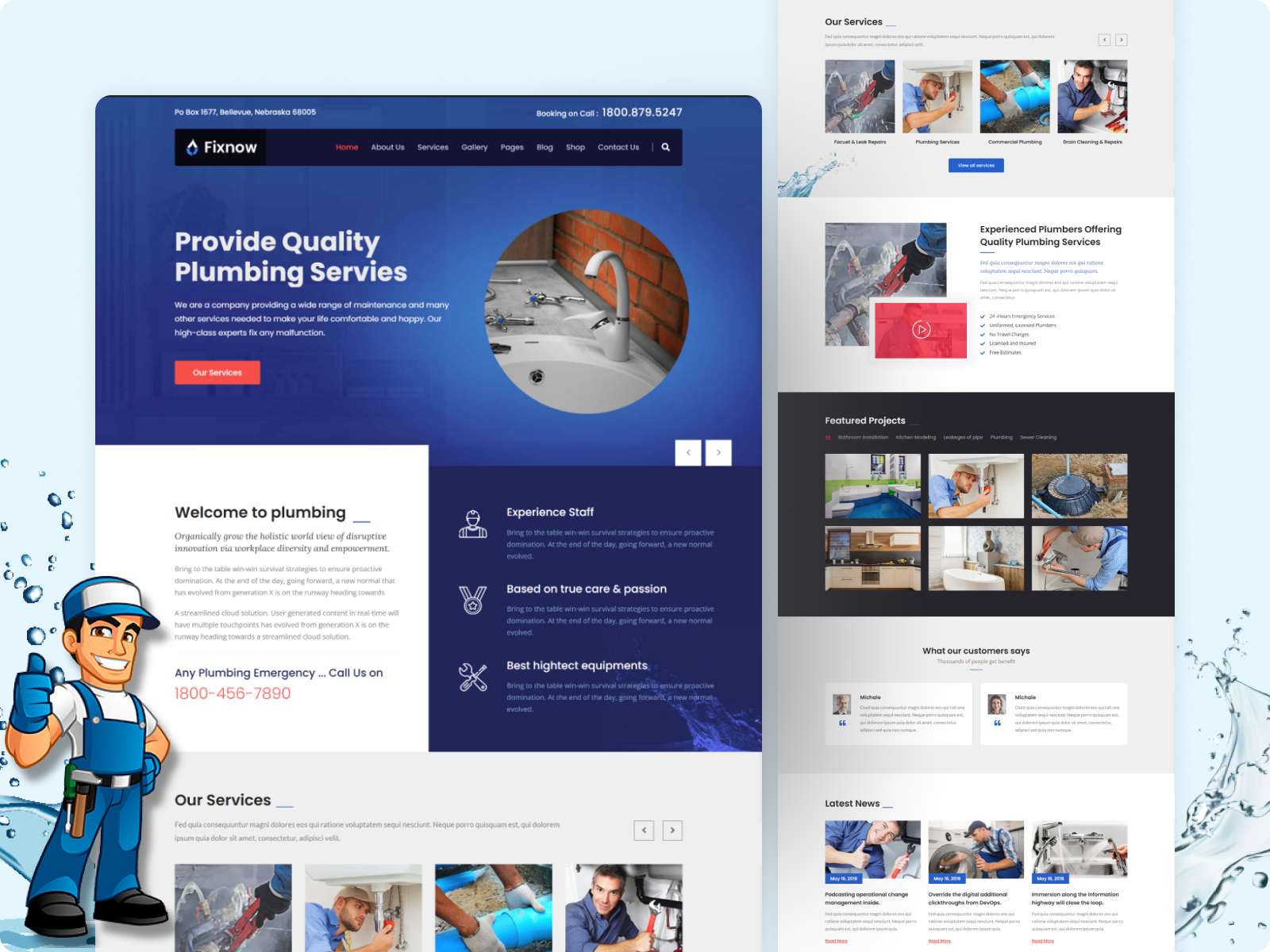 Fixnow - A Perfect Plumbing Web Design by Vinod Pal for Template Path ...