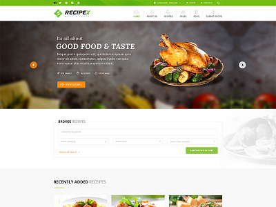 Recipex - Food and Recipe HTML Template blog breakfast chef cooking delicious dinner food health green health lunch meal recipe