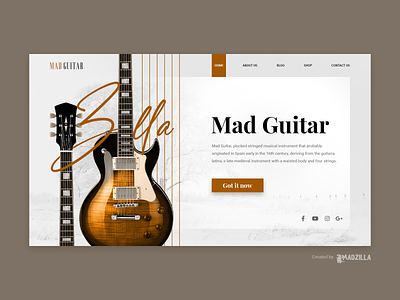 Guitar Design Inspiration branding design illustration landing page minimal ui website website concept website design website designer